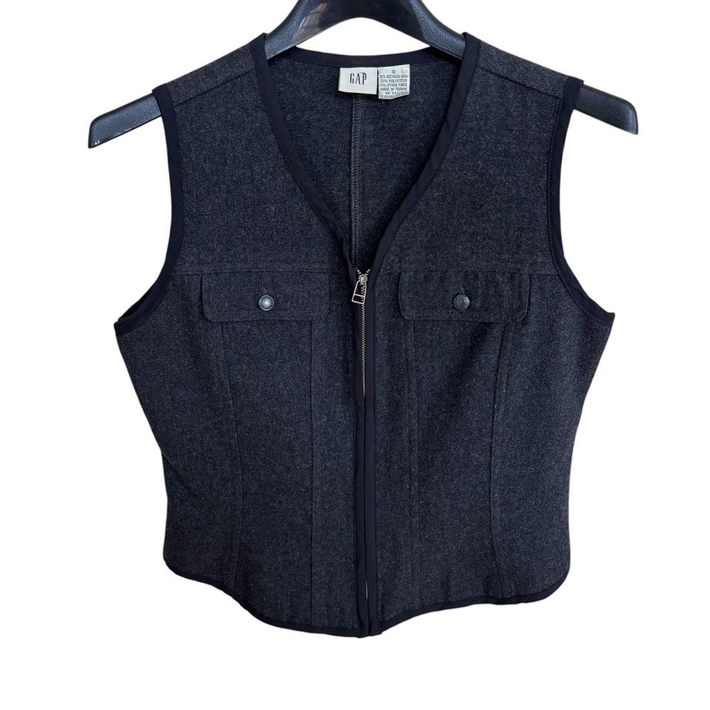 Gap Vintage Wool Blend Full Zip Vest Sz S
